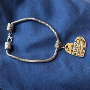 Heart Charm Bracelet with Engraving